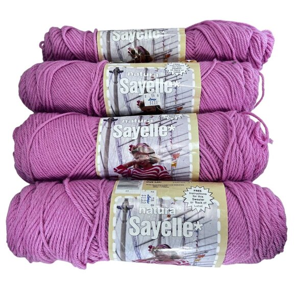 Natura Sayelle Yarn Light Rose Pink Lot of 4 Skeins 4 Ply Worsted Acrylic - Picture 6 of 10
